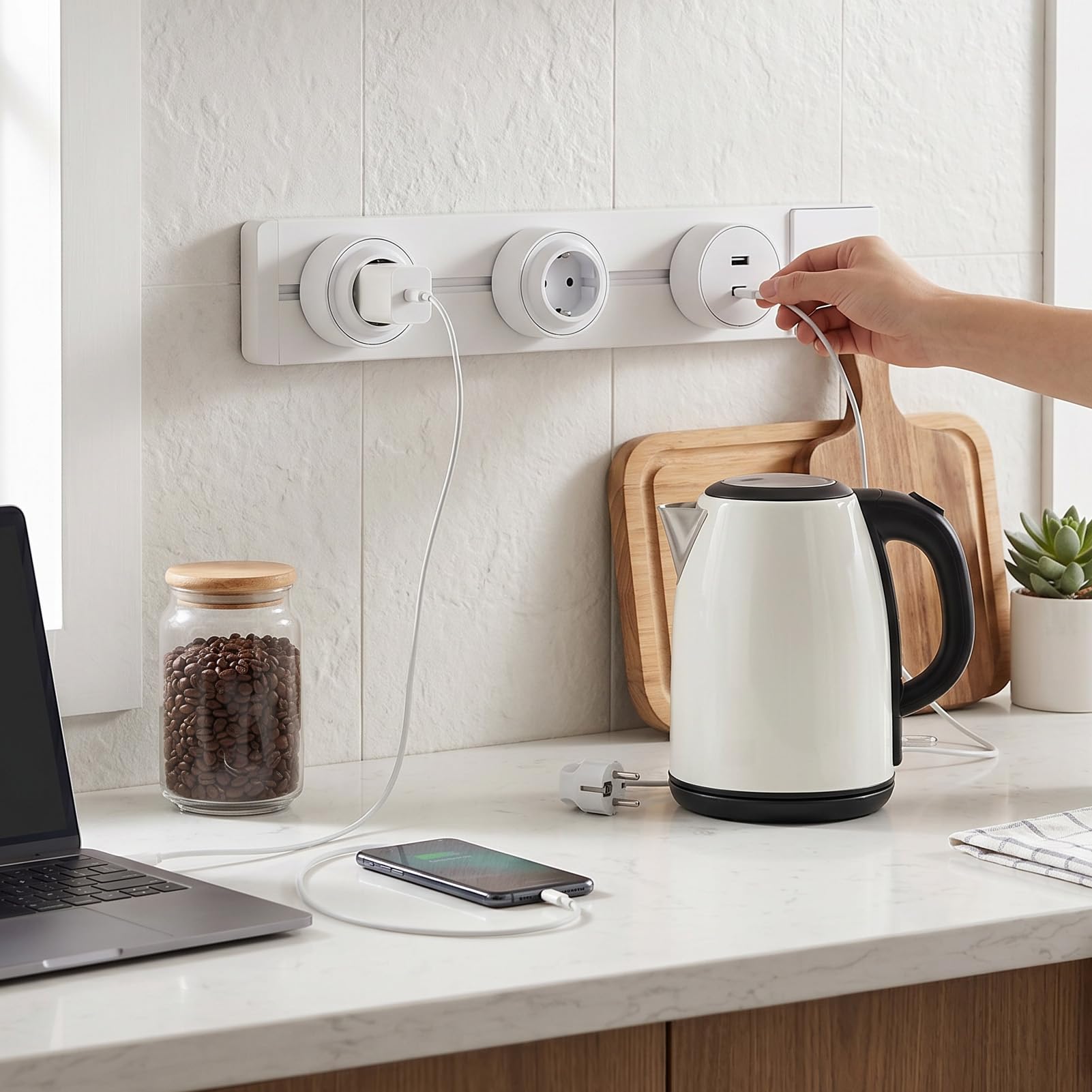 Hyuduo Multiprise sous Armoire Acier Inoxydable Ports USB pour Cuisine