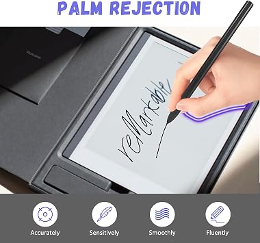 EMR Stylus for Remarkable 2 Pen: Palm Rejection, Tilt Support,4096 Pressure Sensitive, Magnetic Design, Eraser Support, Alternative Replacement for Remarkable Marker Plus, Black