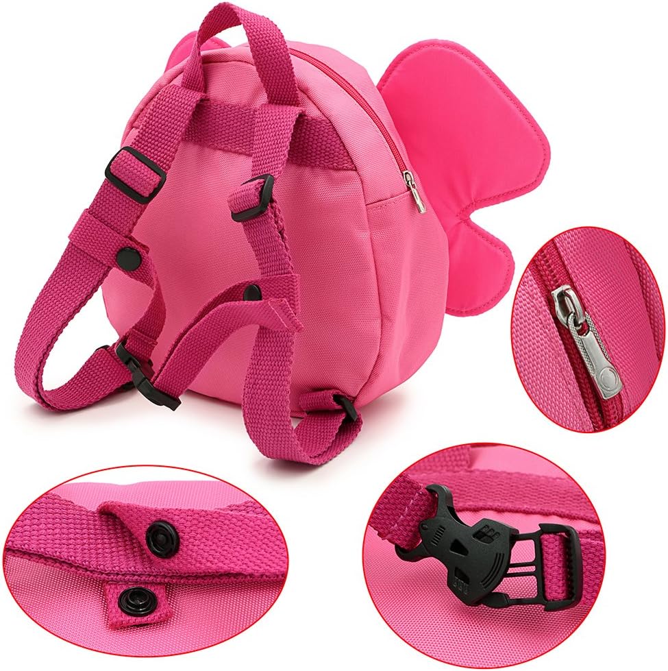 Sumnacon 迷子防止ひも リード付き リュックバッグ ぬいぐるみ 可愛い動物たち (ピンク)