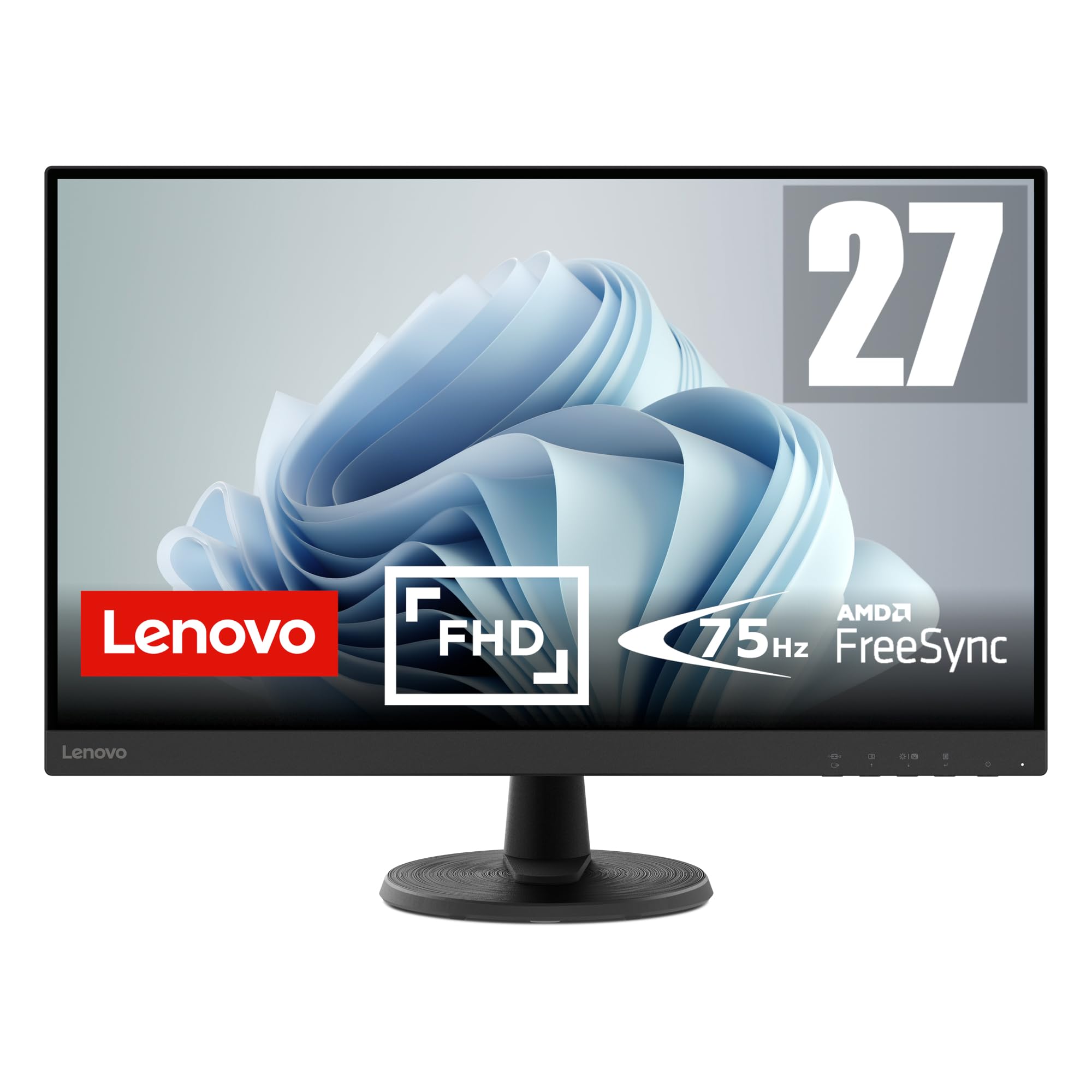 Lenovo D27-40 - Monitor de 27'' FullHD (VA, 75Hz, 4ms, HDMI+VGA, FreeSync) Ajuste de inclinación - Negro