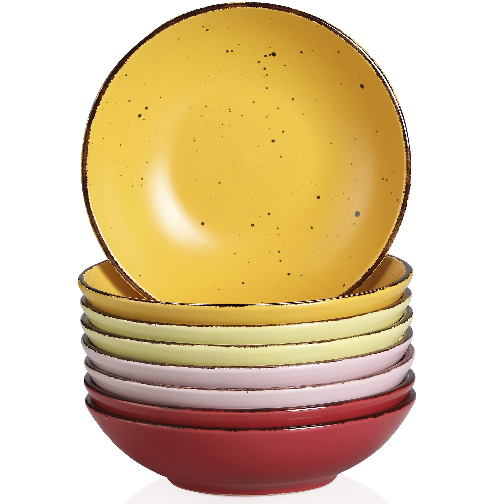 vancasso, Série Moda, Assiette Creuse en Céramique, Assiette à Soupe Saladier - 8 Pièces