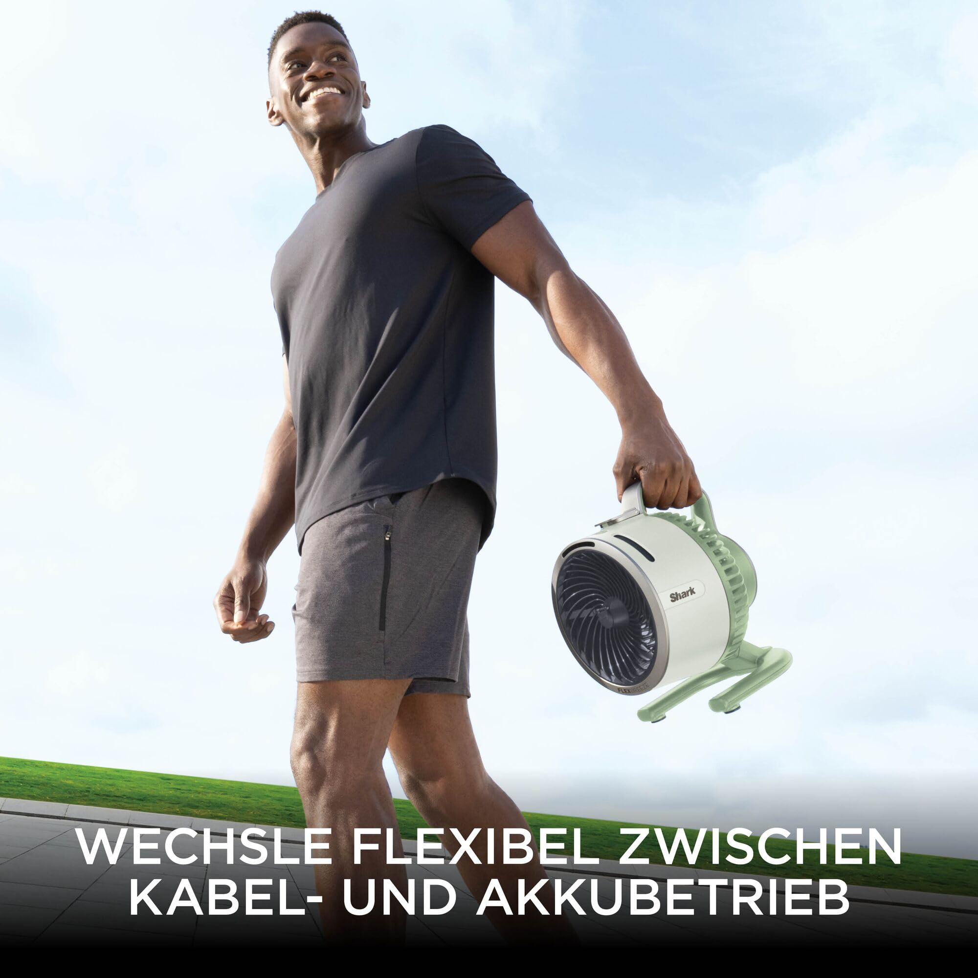 Shark FlexBreeze HydroGo Starker Ventilator mit Sprühnebel, Mint FA050EUGN