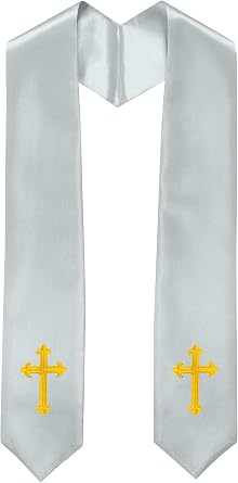 GradPlaza Choir Stole with Embroidery Crosses Adults Traditional Church Choir Stoles 60"