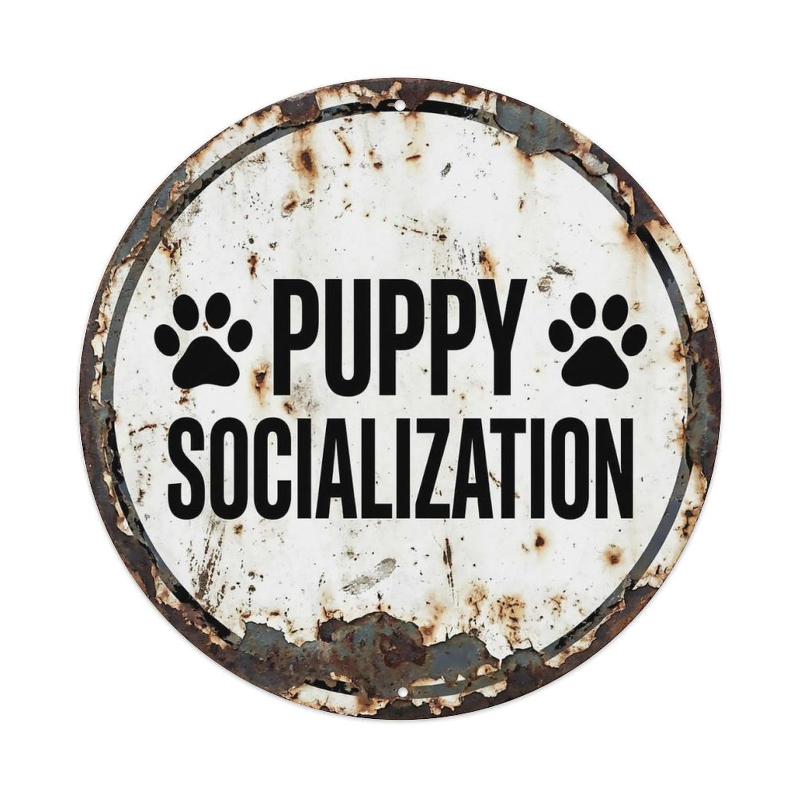 Vintage Puppy Socialization Center Metal Tin Sign