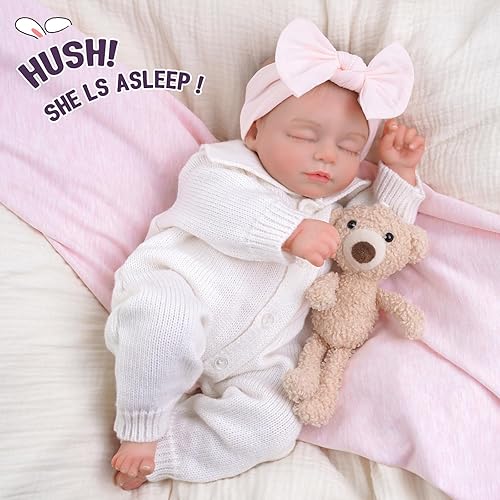Miniatura 6 de BABESIDE Leo - Muñecas de bebé Reborn realistas de 17 pulgadas, cuerpo suave, realista, recién nacida, dulce durmiente, muñecas de bebé de la vida