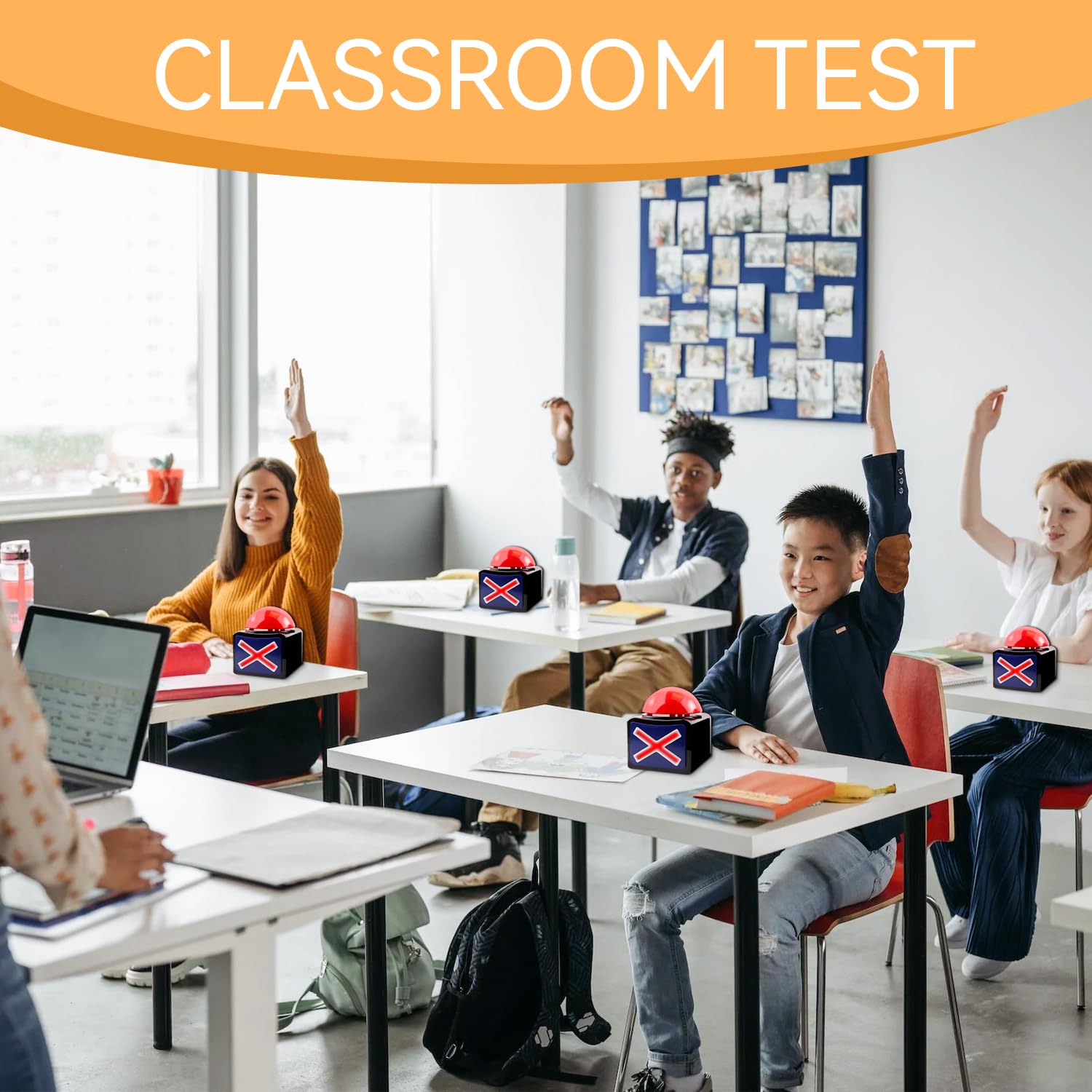 Jeu avec Son répondre Buzzer - Game Show Buzzer - Jeux avec lumières Buzzer et Quiz Got Talent Buzzer Famille Discord Buzzer Jeux pour la Classe (Pack de 2)