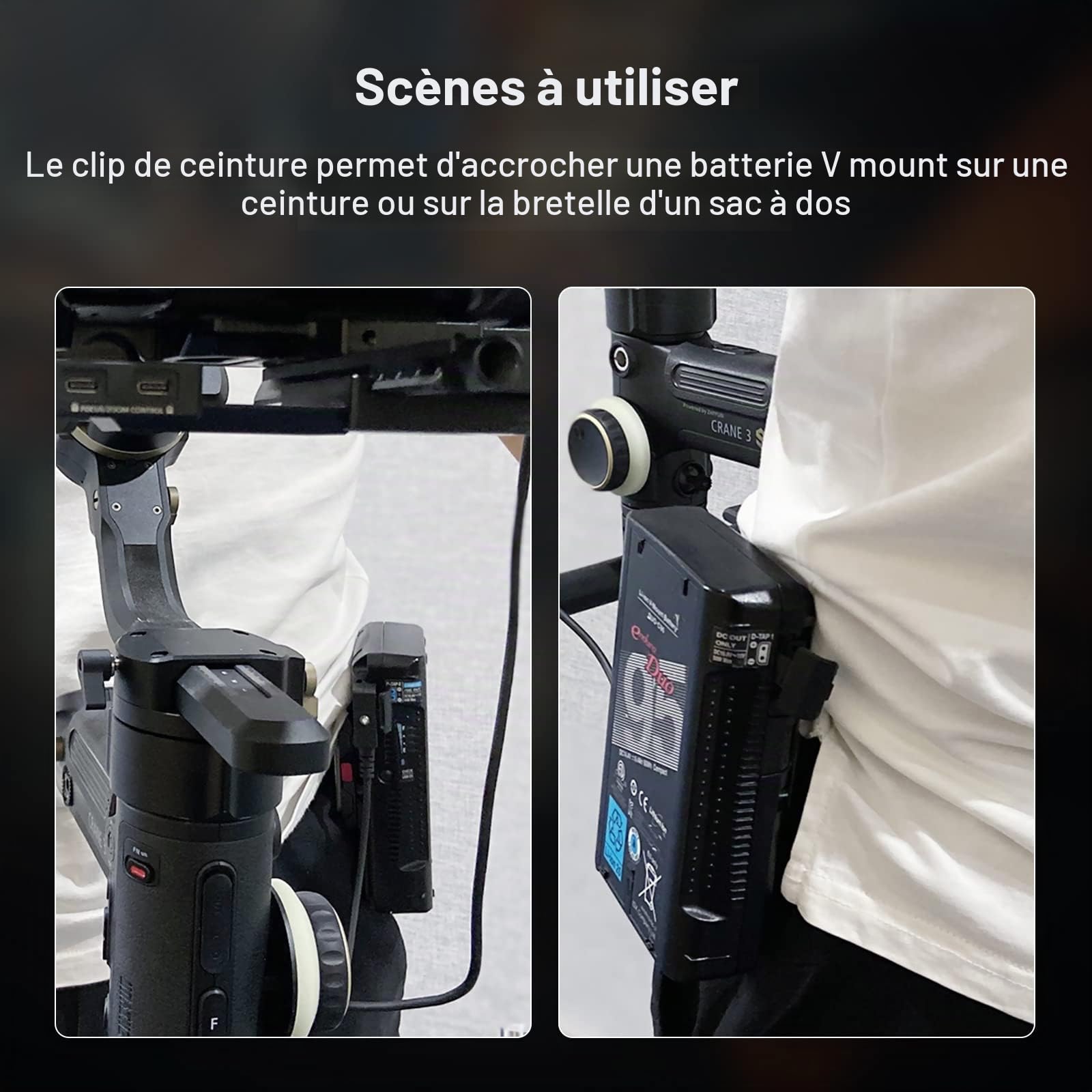SMALLRIG Mini V Mount Battery Plate avec Clip de Ceinture - 2990