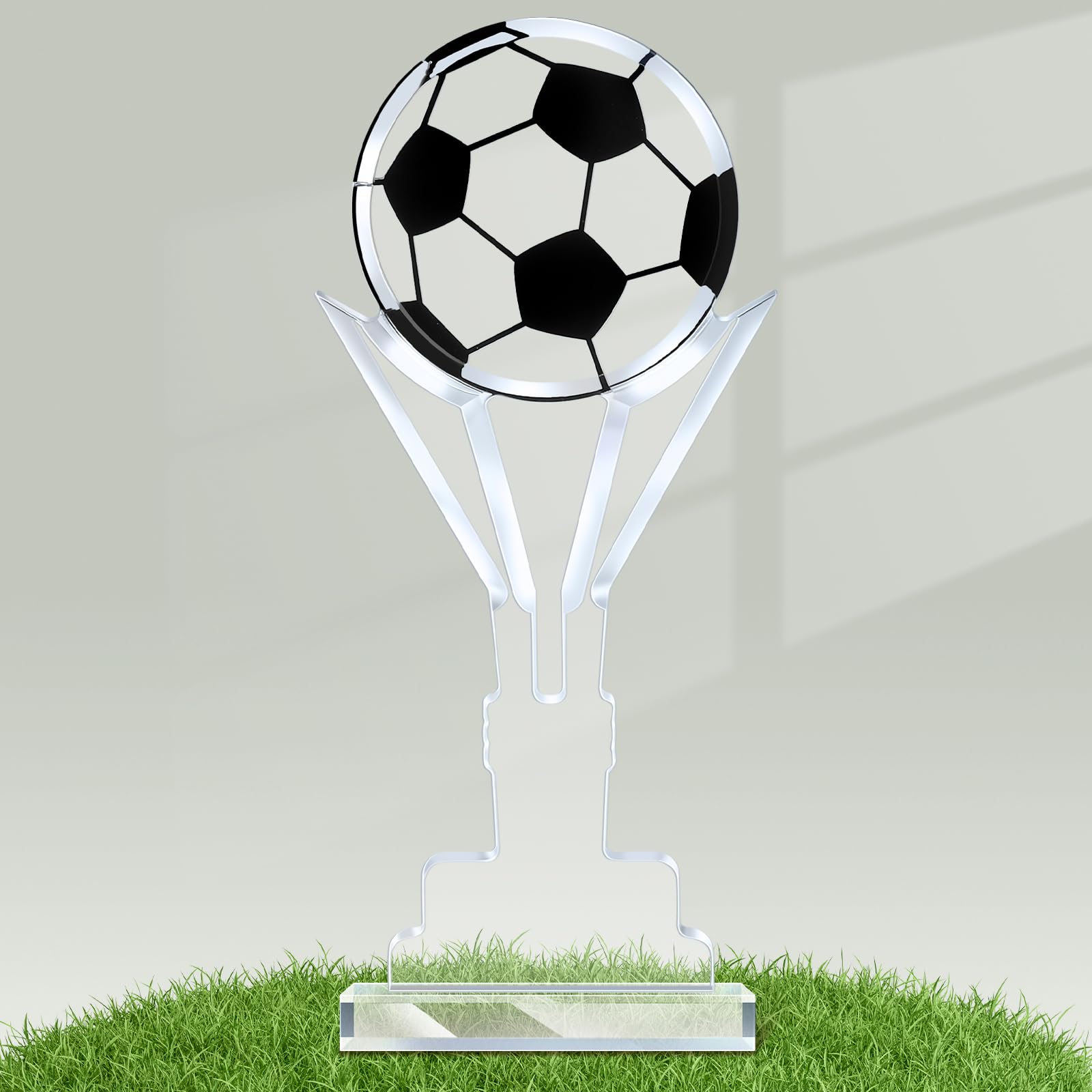 Moucuny 1 trofeo de fútbol de acrílico pequeño premio de fútbol de 6.69 x 2.76 pulgadas, juego de campeonato, premio de balón de fútbol, regalo de entrenador de fútbol acrílico, regalo para atletas