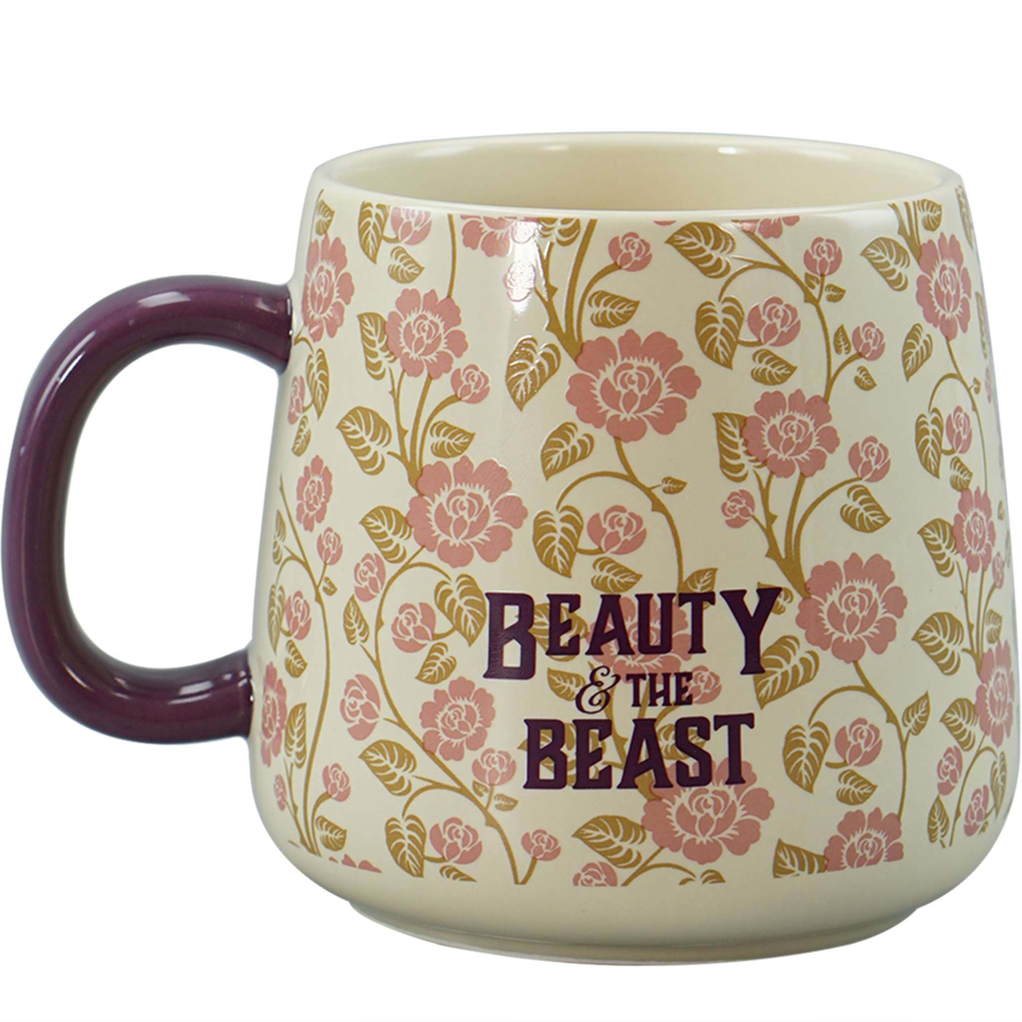 Half Moon Bay Die Schöne und das Biest Kaffeetasse, rosa Blumen-Teetasse für Leser und Bücherwürmer, 354 ml, Keramik, Aufschrift "Greatest Part of Her Time"