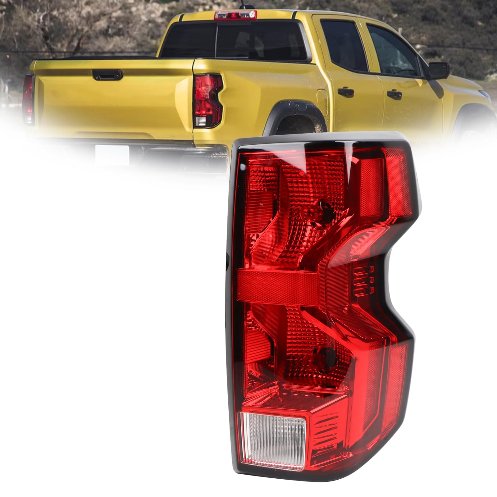 Halogen Type Outer Tail light RH With Bulbs Assembly Compatible with 2023-2024 Chevy Colorado LT/Trail Boss/Work Truck Incandescent Chevrolet Tail Lamp Right Passenger Side 85651743 GM2801325