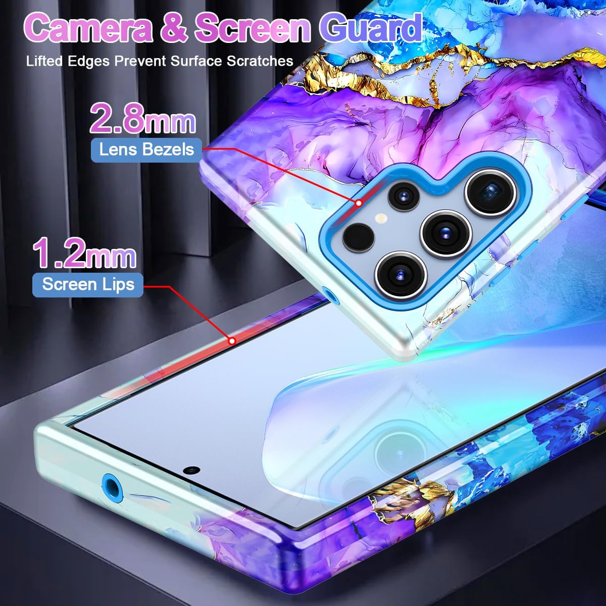 Casetego for Galaxy S23 Ultra Case,Compatible with MagSafe,[Military Grade Drop Test] Full Body Protection Slim Shockproof Rugged Marble Women Case for Samsung Galaxy S23 Ultra 6.8 inch,Azure Blue - Image 6