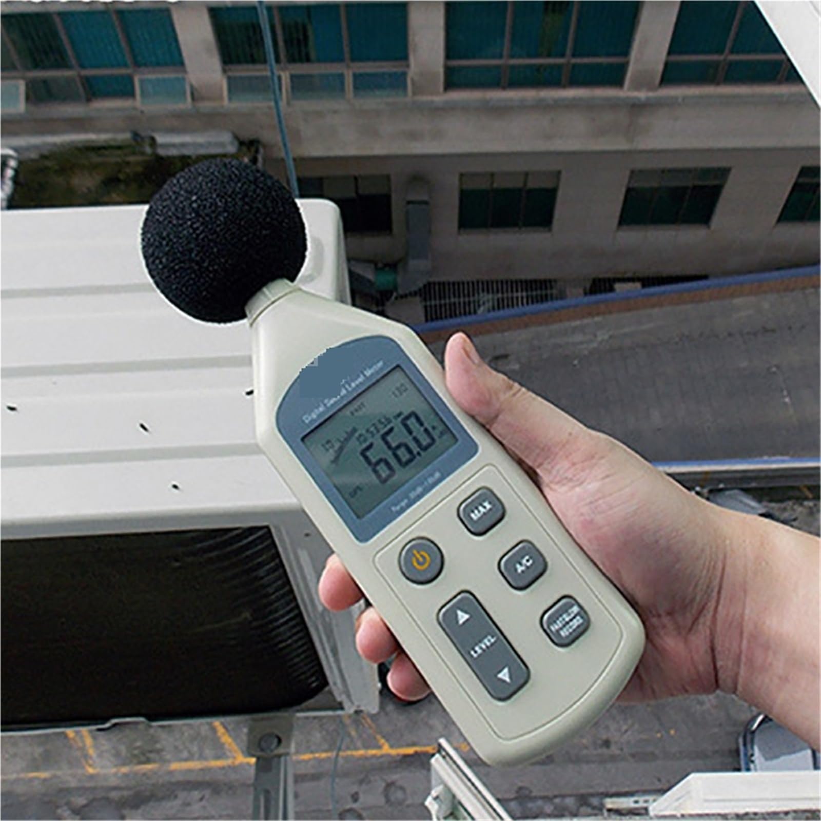 30-130dB LCD Cyfrowy Miernik Poziomu Dźwięku Hałasu Monitorowanie Decibel Rejestrator Tester Warsztat przemysłowy(1361C)