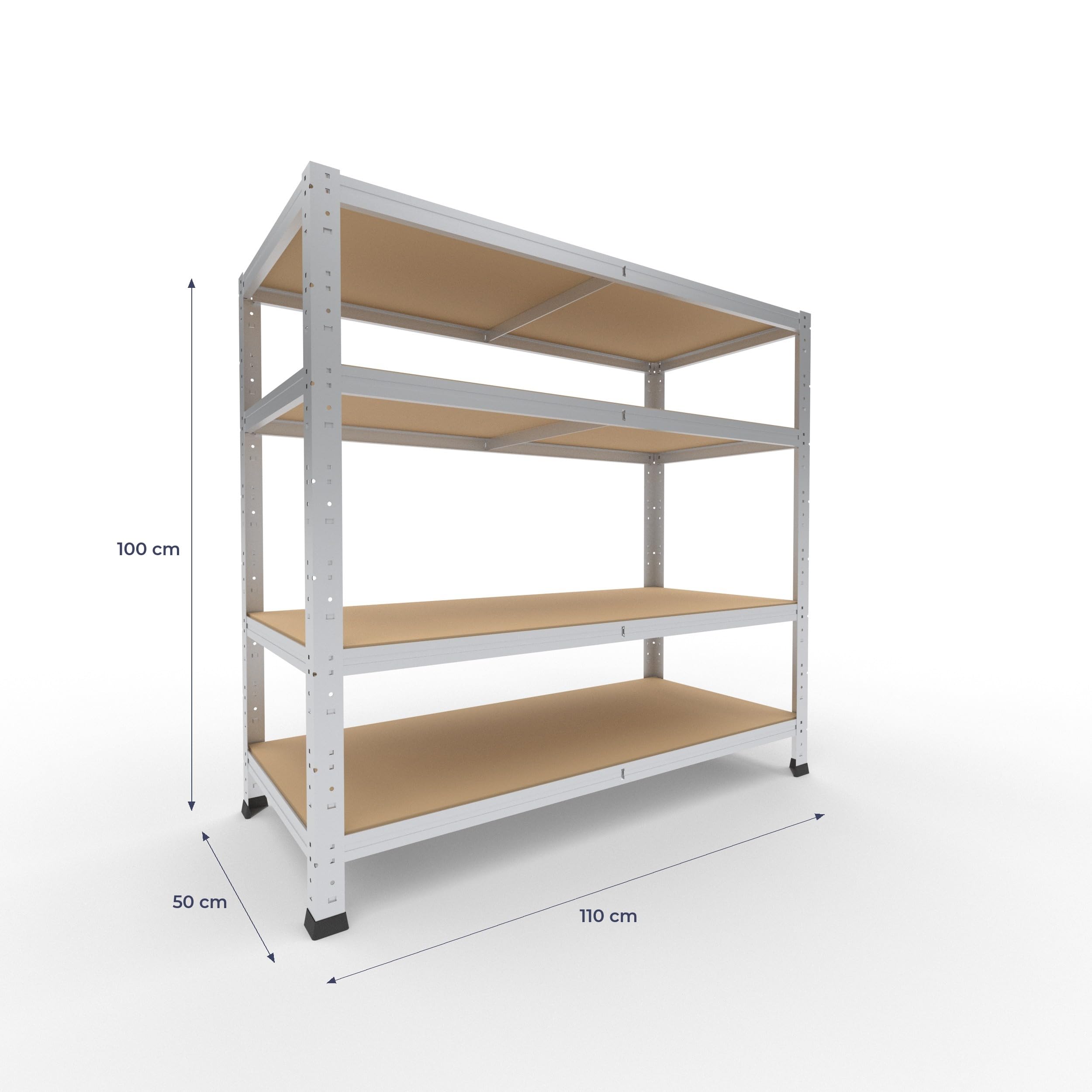 shelfplaza Home 100x110x50cm regał metalowy ocynkowany: 4x175kg