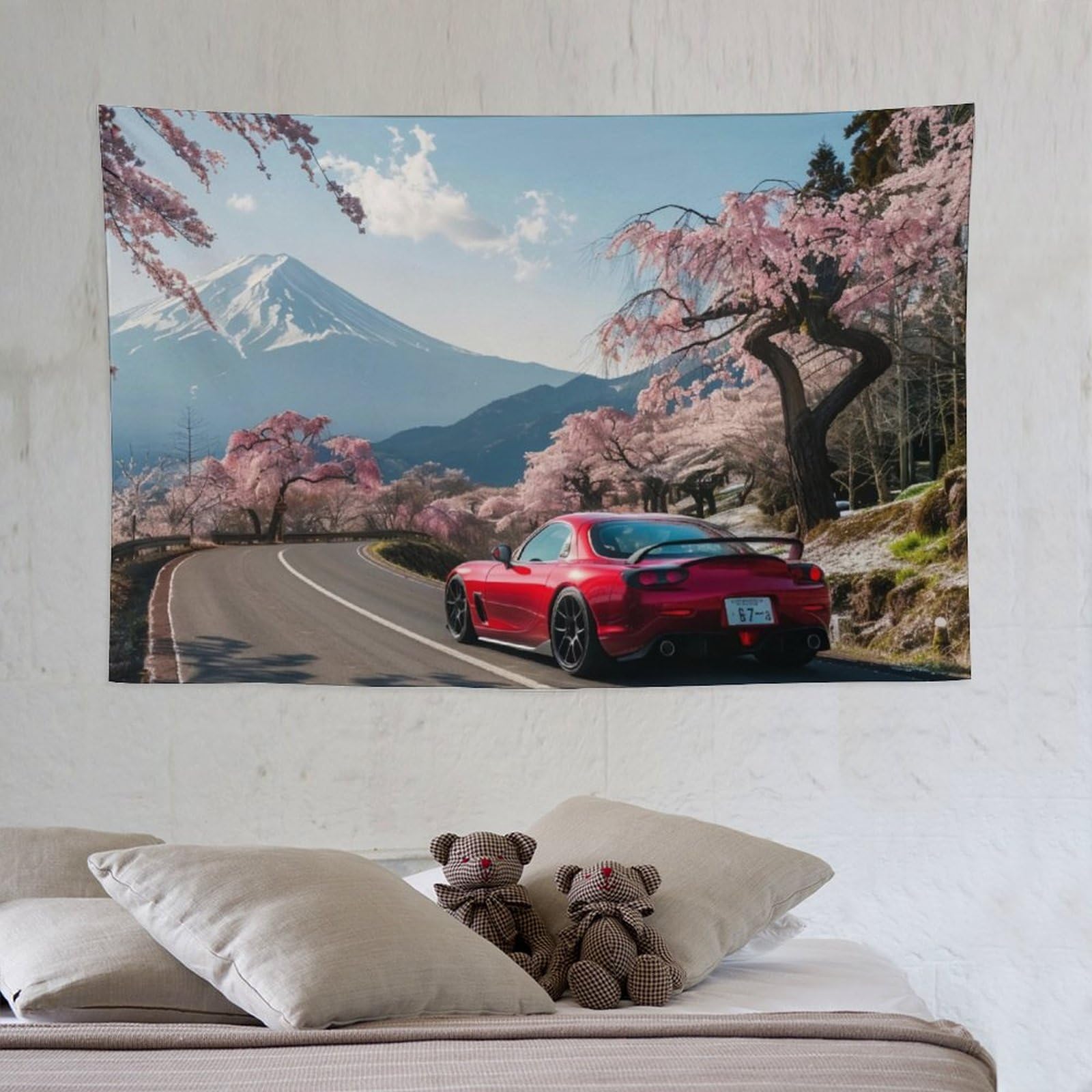 Amazon.com: FoRes Car Tapestry Mount Fuji Cherry Blossoms Jdm Car