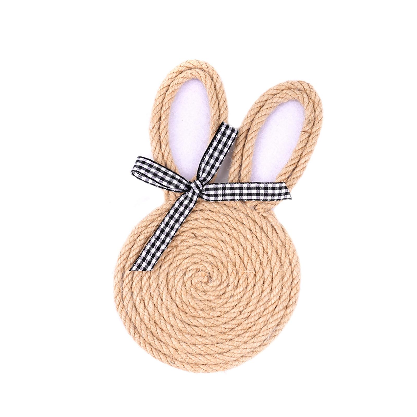 Bunnies Themed Drink Coasters Woven Rope Rabbits Shape Placemat for Easter Dining Table Decoration Spring Season Table Mats