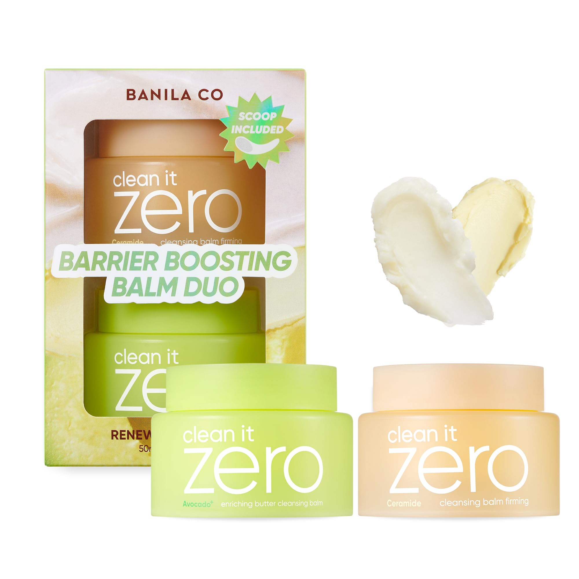 BANILA CO Clean it Zero Barrier Boosting Balm Duo | Enriching Butter & Firming Cleansing Balms for Dry & Sensitive Skin | Hydrating & Skin Barrier