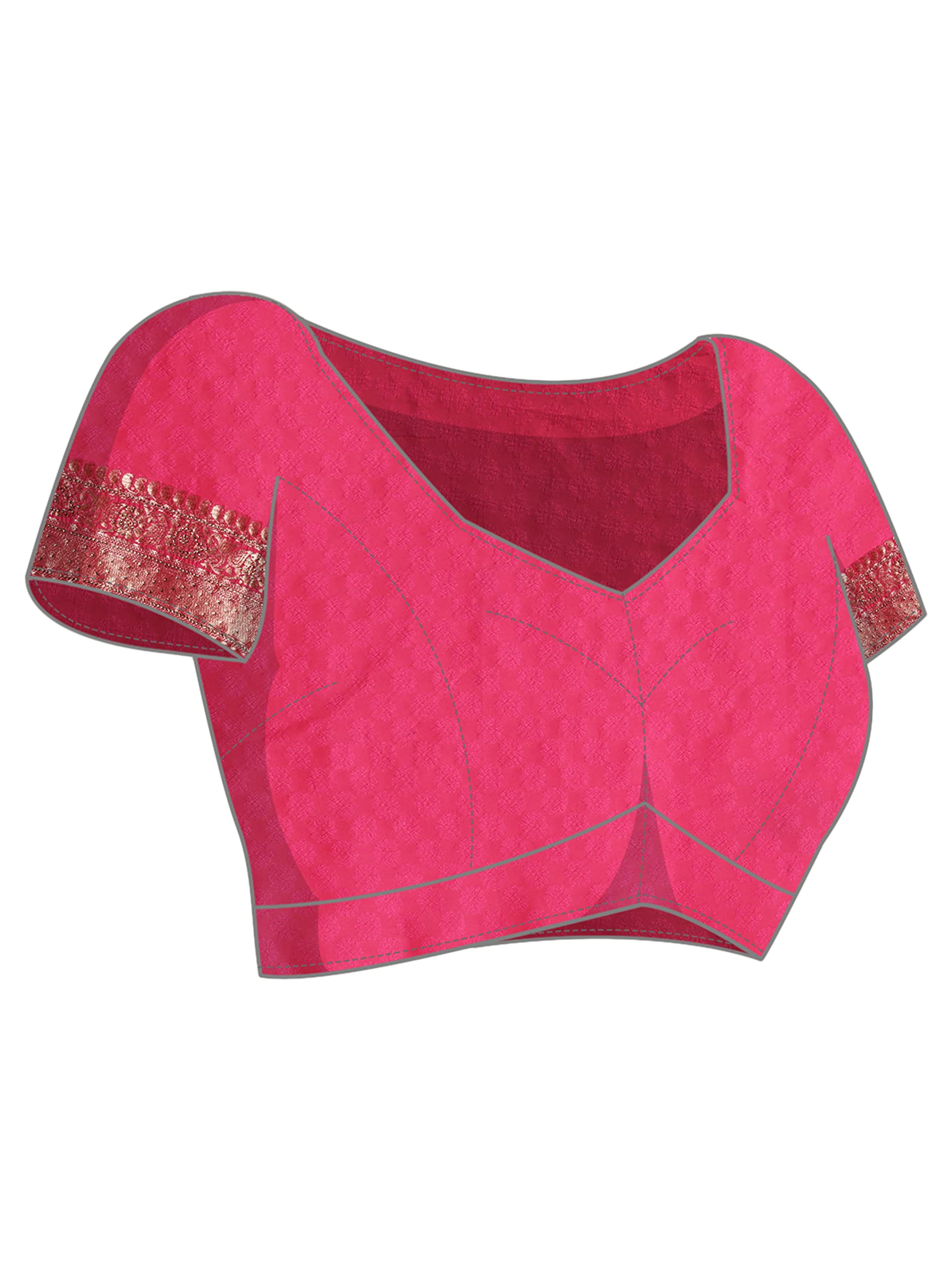 MOHEY Sari da donna, tessuto sari con camicetta PieceAll Over Jaal e Border Art Silk Sari