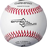 CHAMPRO 200 Series Official League Baseballs, Full-Grain Leather, Cosmetic Blemish Dozen - Youth Games & HS Practice
