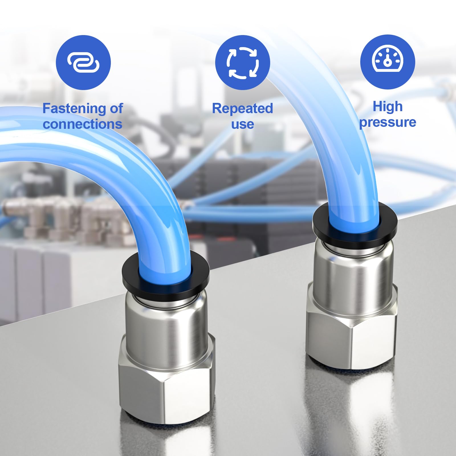 Raccordi Pneumatici Push-In 1/4" BSP Femmina - 10 Pezzi Per Tubo 6 Mm, Aria Compressa - Foto 3