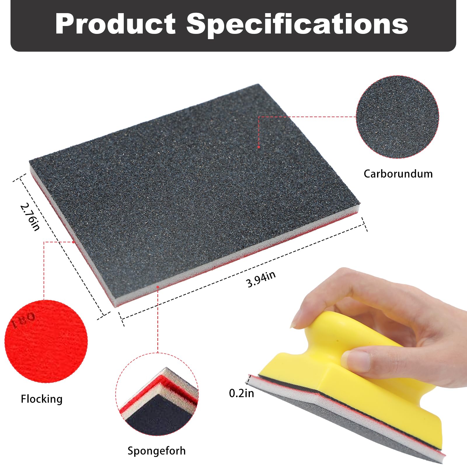 Sanding Block Set - 26 Sponges for Wood & Metal -2