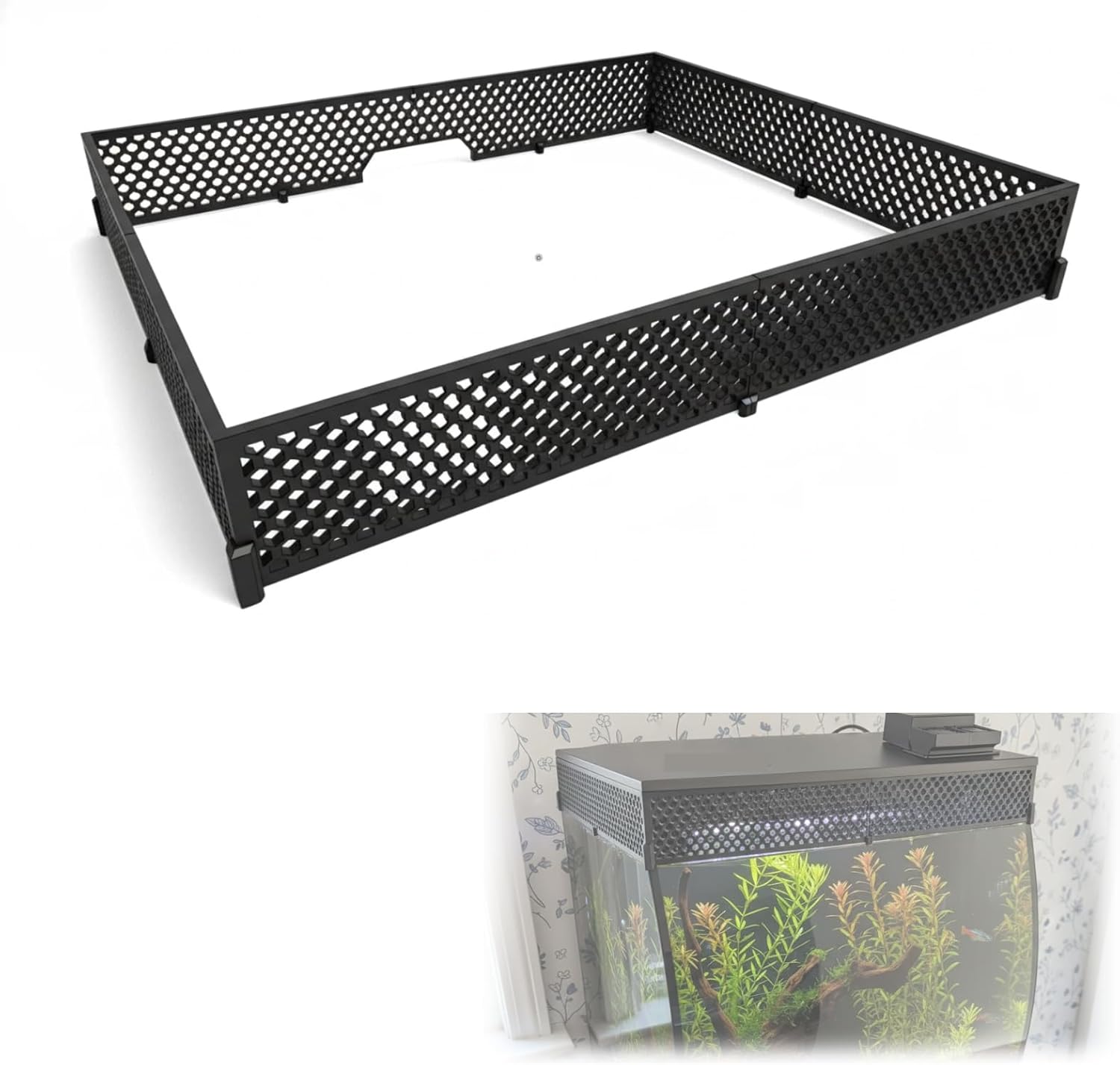 Top Cover Raise for Fluval Flex 15/57 Aquarium, Lid Riser Support Bracket for Improved Ventilation & Equipment Clearance