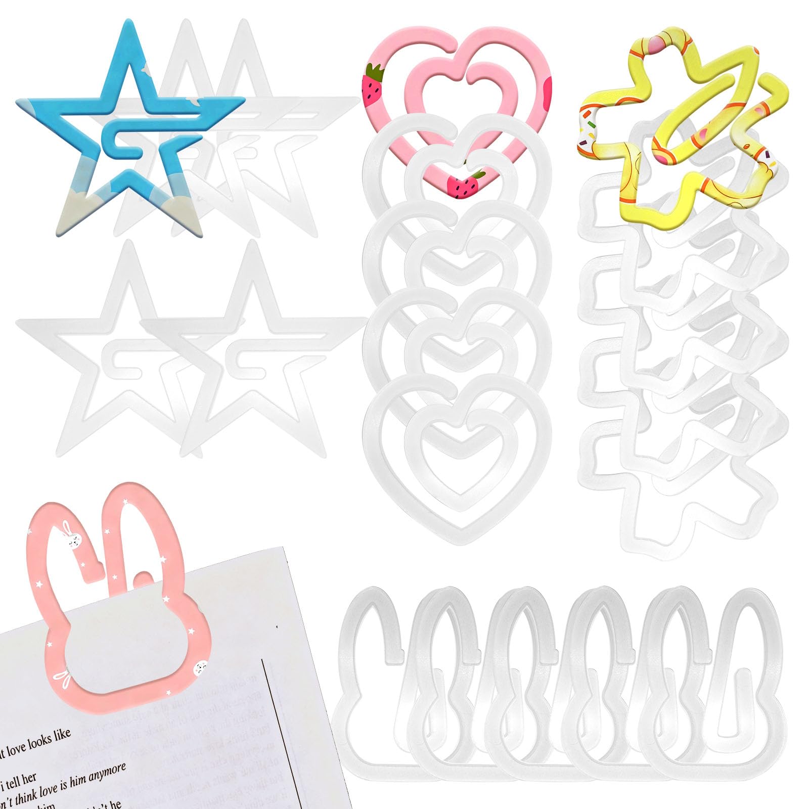 Clips de papel marcapáginas acrílicos para personalizar manualidades en la oficina