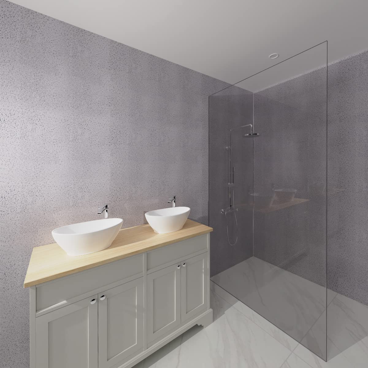 NRG 1mx2.4mx10mm Bathroom Wall Cladding Ceiling PVC Panel White 1PCS — image 1