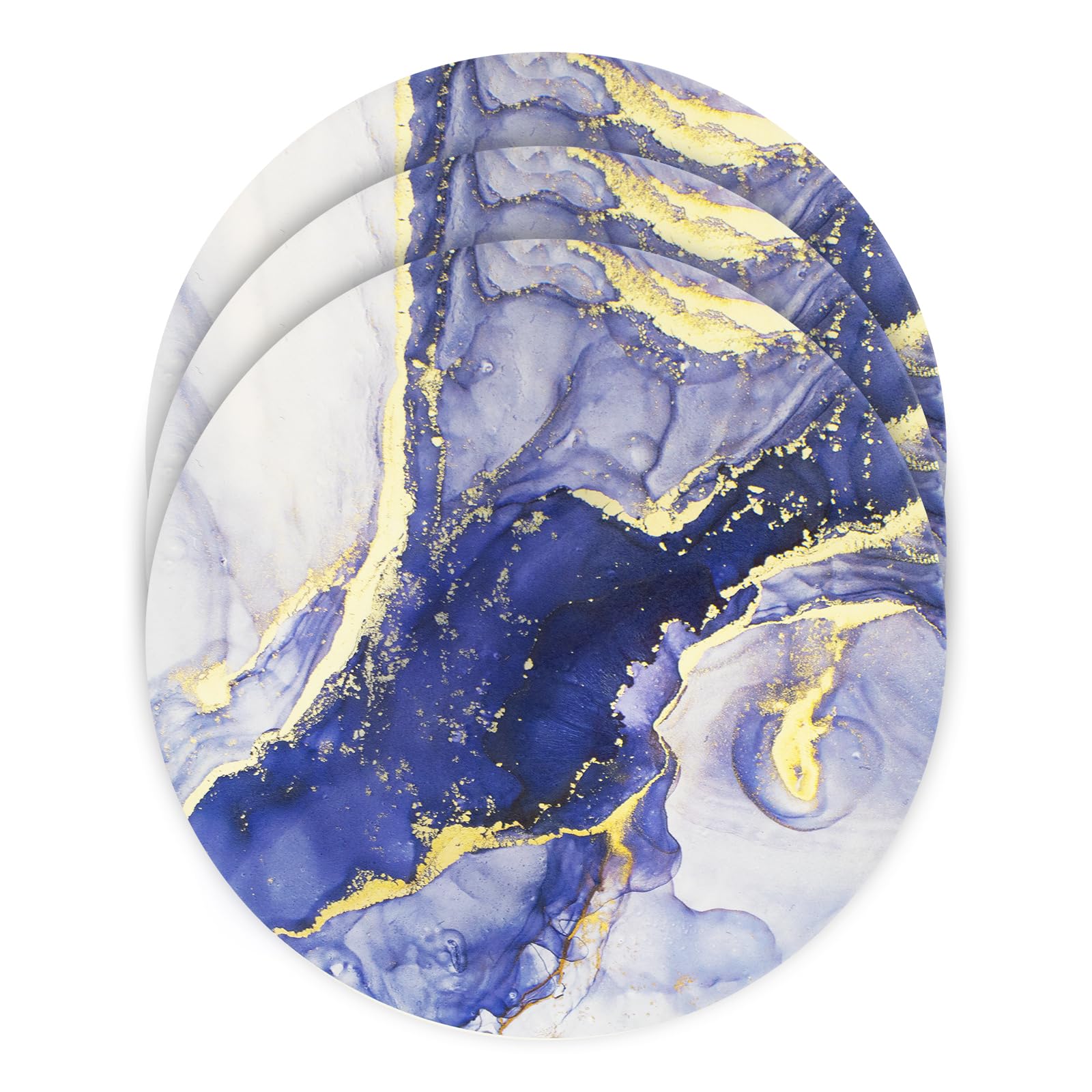 Ceramic 8" Trivets - Marble Style Heat Resistant Hot Pads, Pot Holders for Kitchen, Countertops, Table - Set of 3