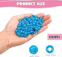 Vista 105 de Coloridas cuentas de plástico para pulseras para hacer joyas, pulseras de amistad, 0.236 x 0.354 in, multicolor para cuentas, trenzar el cabello