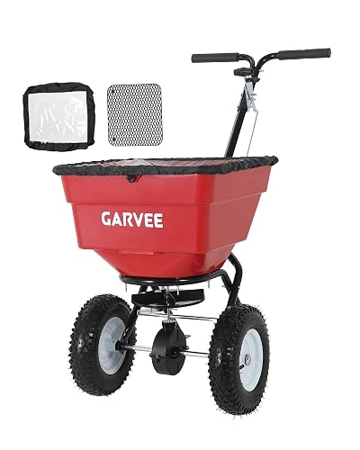 100 LBS Walk Behind Push Broadcast Spreader, 12FT Spreading Width