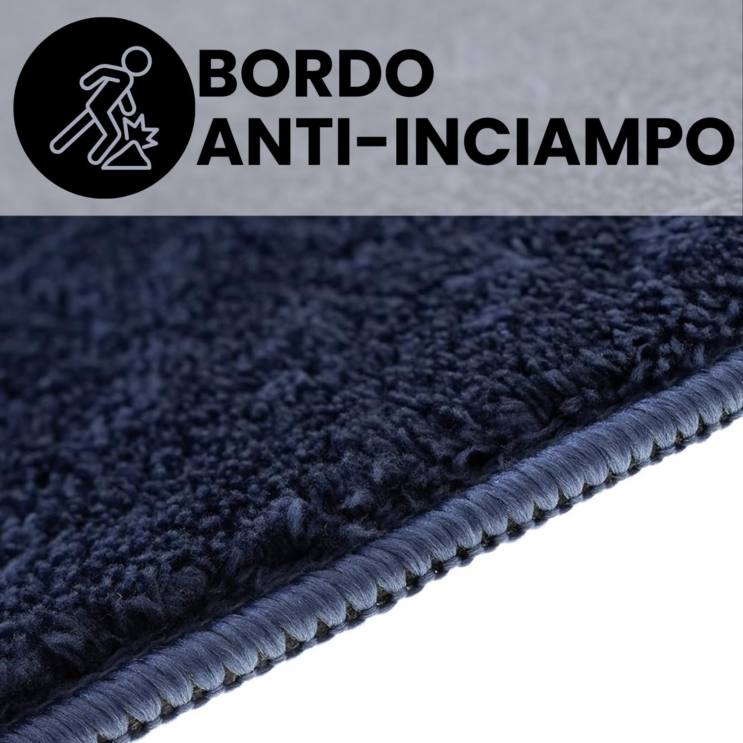 parpyon Tappeto Bagno Antiscivolo Linosa I asciugapasso Ingresso Tappeto Magico in Microfibra I Lavabile in Lavatrice Tappetino Bagno Doccia I tappeti Moderni (55X100, Blu)