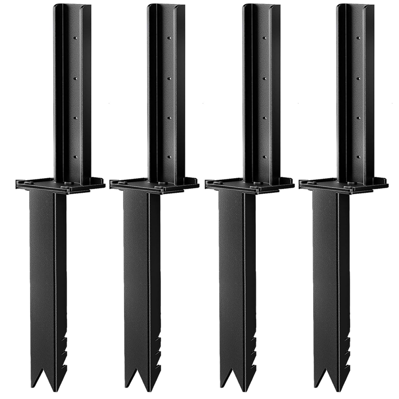 GOUZIBHD Fence Post Repair Kit Heavy-Duty Fasteners Anchors Grounding Nails Post Anchor Ground Spike Fence Post Anchor Ground Spike for Repairing Gateposts Mailboxes(Color:4pack)