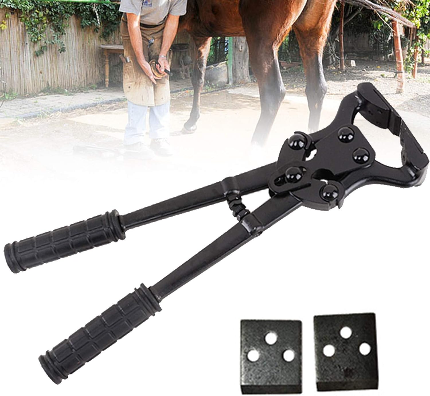 Hoof Knife for Horses, Hoof Nipper Hoof Trimmer, Horse Hoof Shoe Farrier Tool Nipper, Professional Horses Trimming Horse Equine Farriers Cutter Handle Knife Tools + Extra Blade