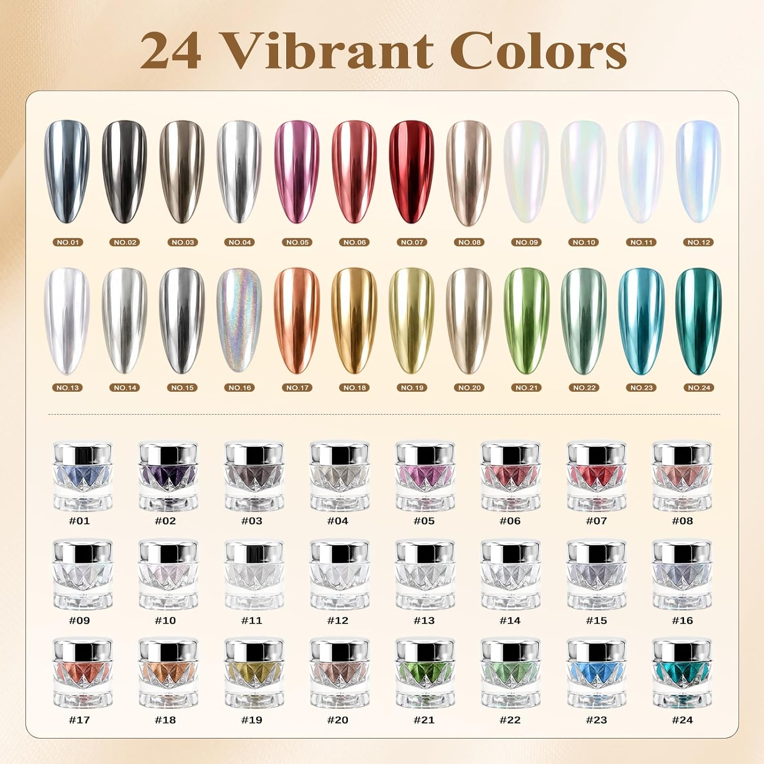 Chrome Nail Powder Aurora Metallic Mirror Holographic Pearl