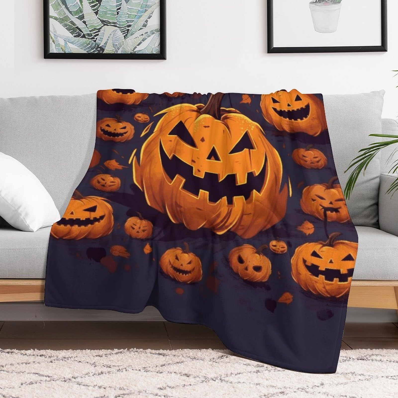 Couverture micro polaire Halloween chaude flanelle plaid salon canapé 140x178