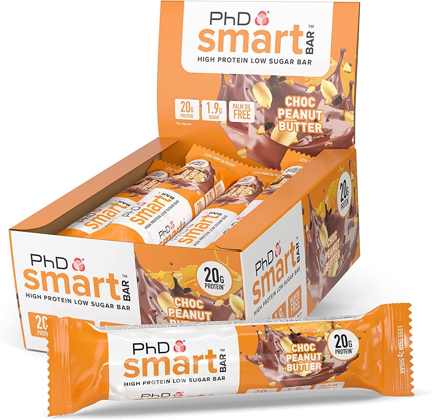 PhD Smart Bar Caramel Crunch, 64 gm