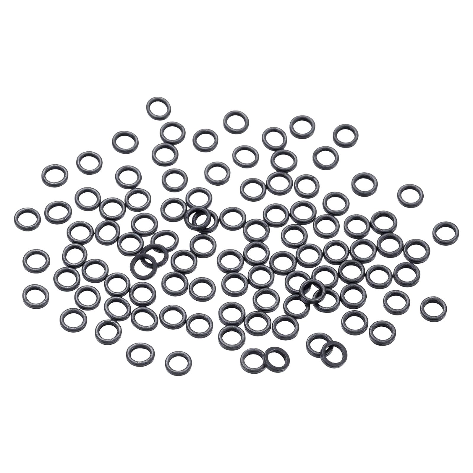 WJIAAA 100 Pack Fly Fishing Tippet Rings, 2.5mm Stainless Steel Low-Vis Fly Fishing Connectors for Trout Grayling Salmon Crappie Bluegill