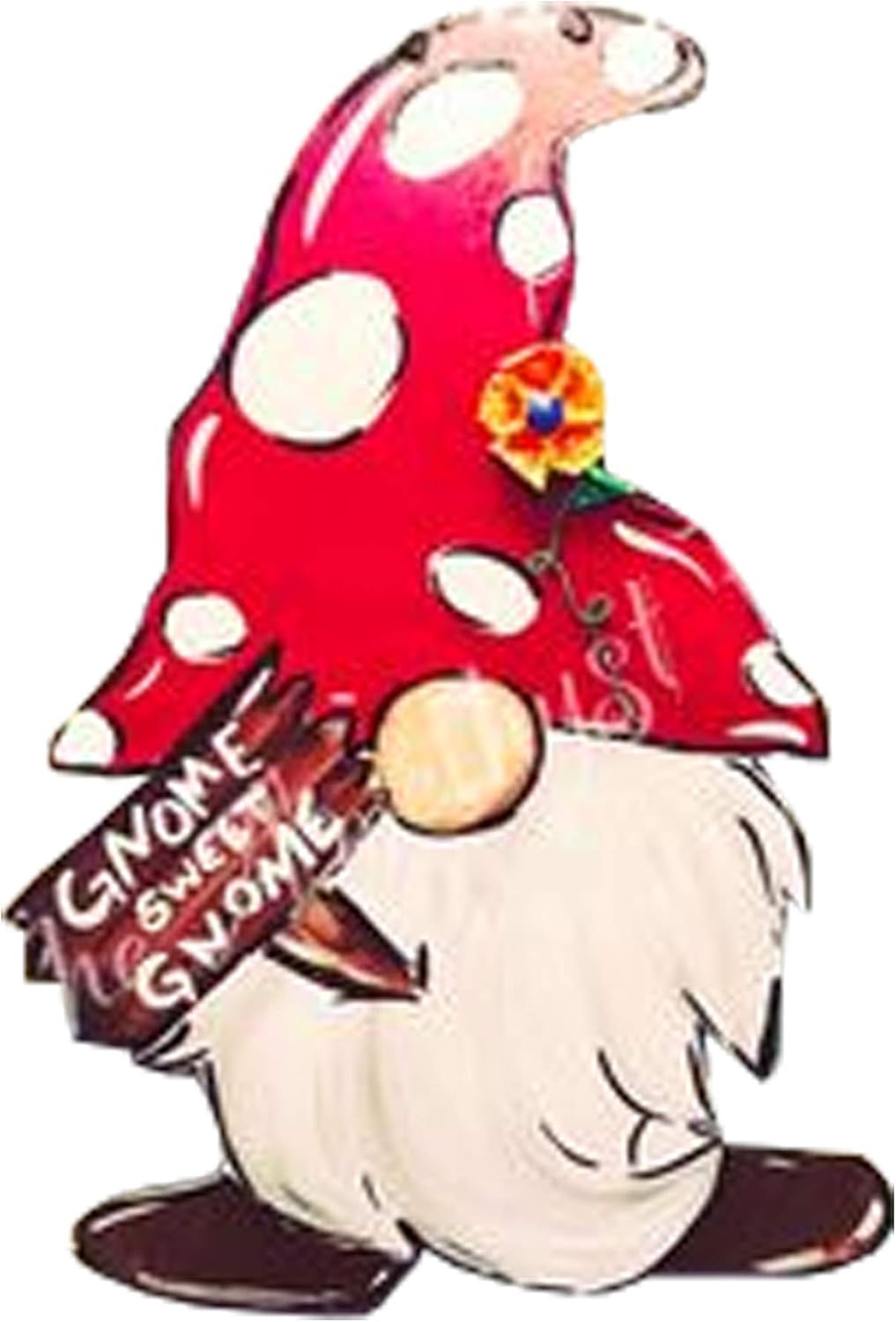 Gnome Cutout Garden Decor Cut Out Unfinished Wood Summer Or Spring Door Hanger MDF Shape Canvas Style 2 (24")