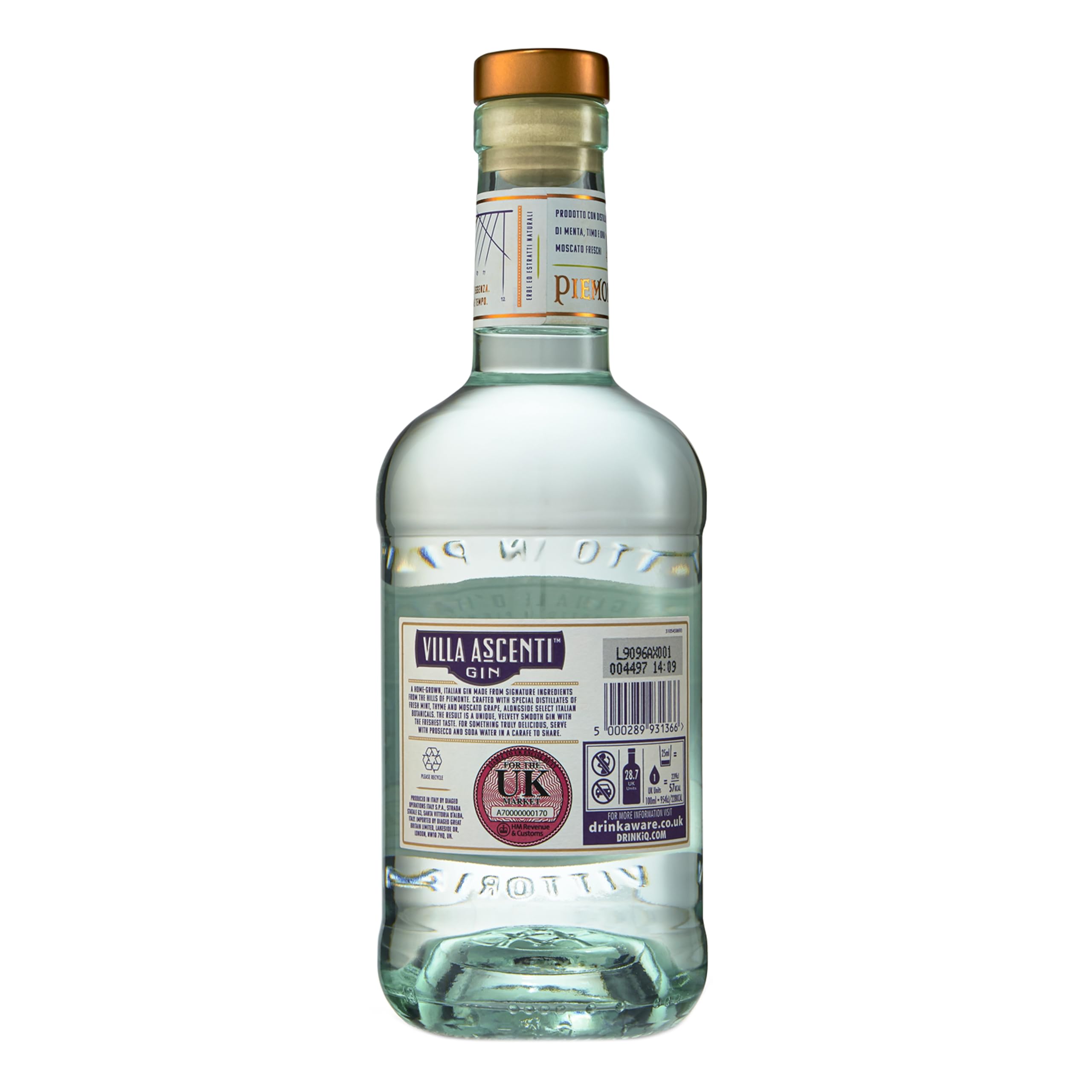 Villa Ascenti, ginebra italiana de elaboración artesanal, 700 ml