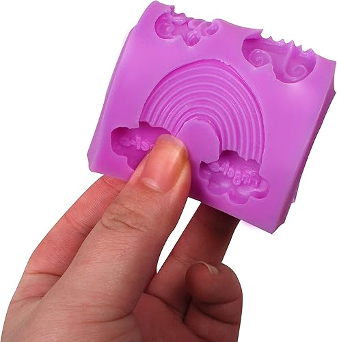 Miniatura 7 de Moldes de silicona de estrellas, moldes de fondant de nube de arcoíris, decoración de tartas, moldes de chocolate para hornear cupcakes, caramelo,