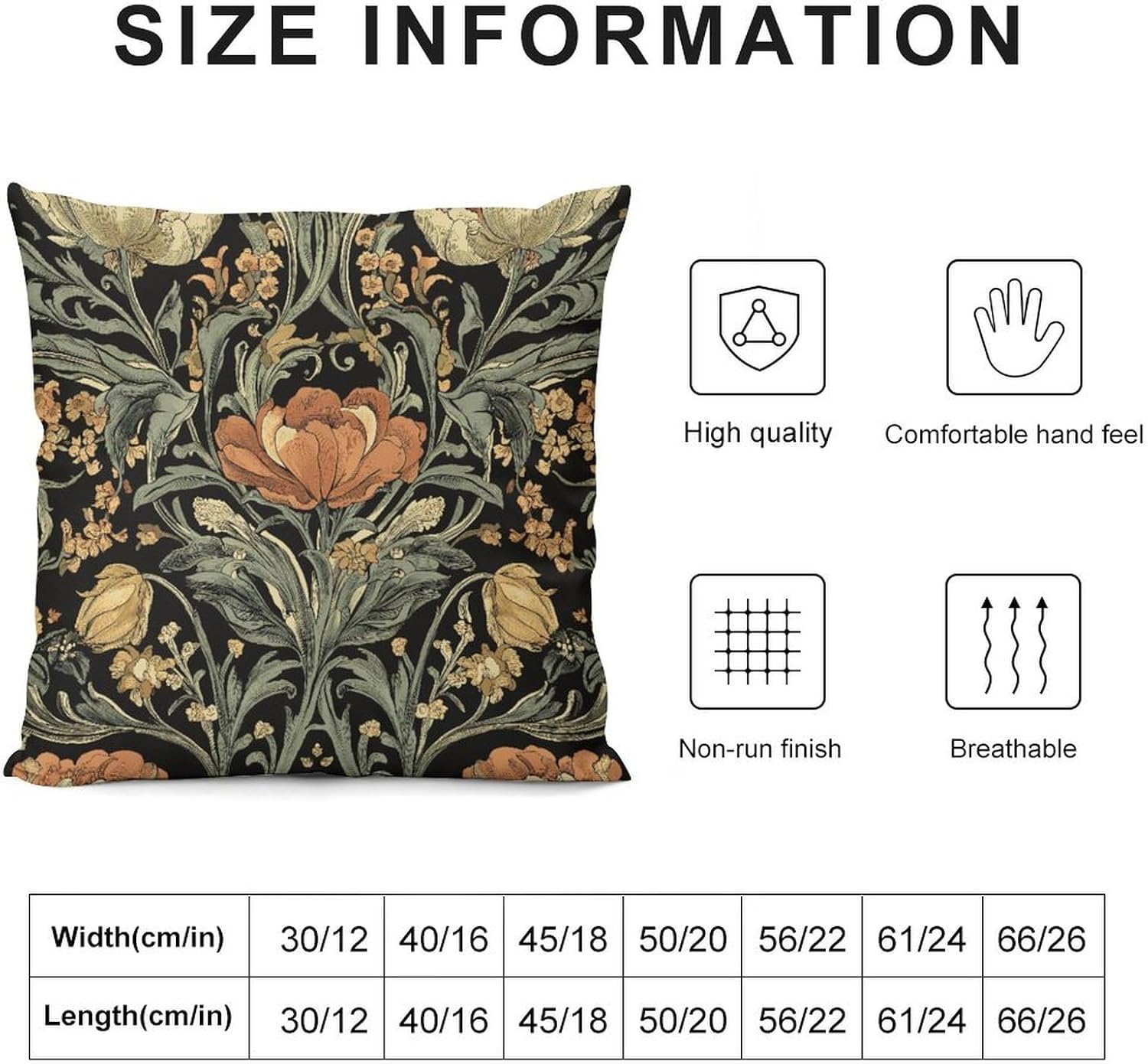 William Morris Pillow Case,Polyester Sofa Throw Pillow Cover Set of 2,Vintage Old Country Nature Rustic Plant Flower Leaf Art Square Protector Cushion for Sofa Bed Decor 22x22in