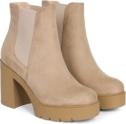 Miniatura 4 de Top Botines Chelsea de tacón alto para mujer, con suela elástica doble