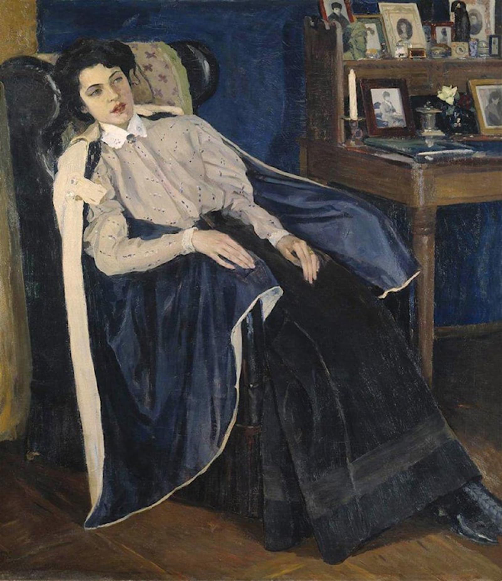 Posteriik No Frame Famous Modern Artwork Art Mural Portrait Of O. M. Nesterova By Mikhail Nesterov Oil Paintings Pictures For Home Decor 60X90cm