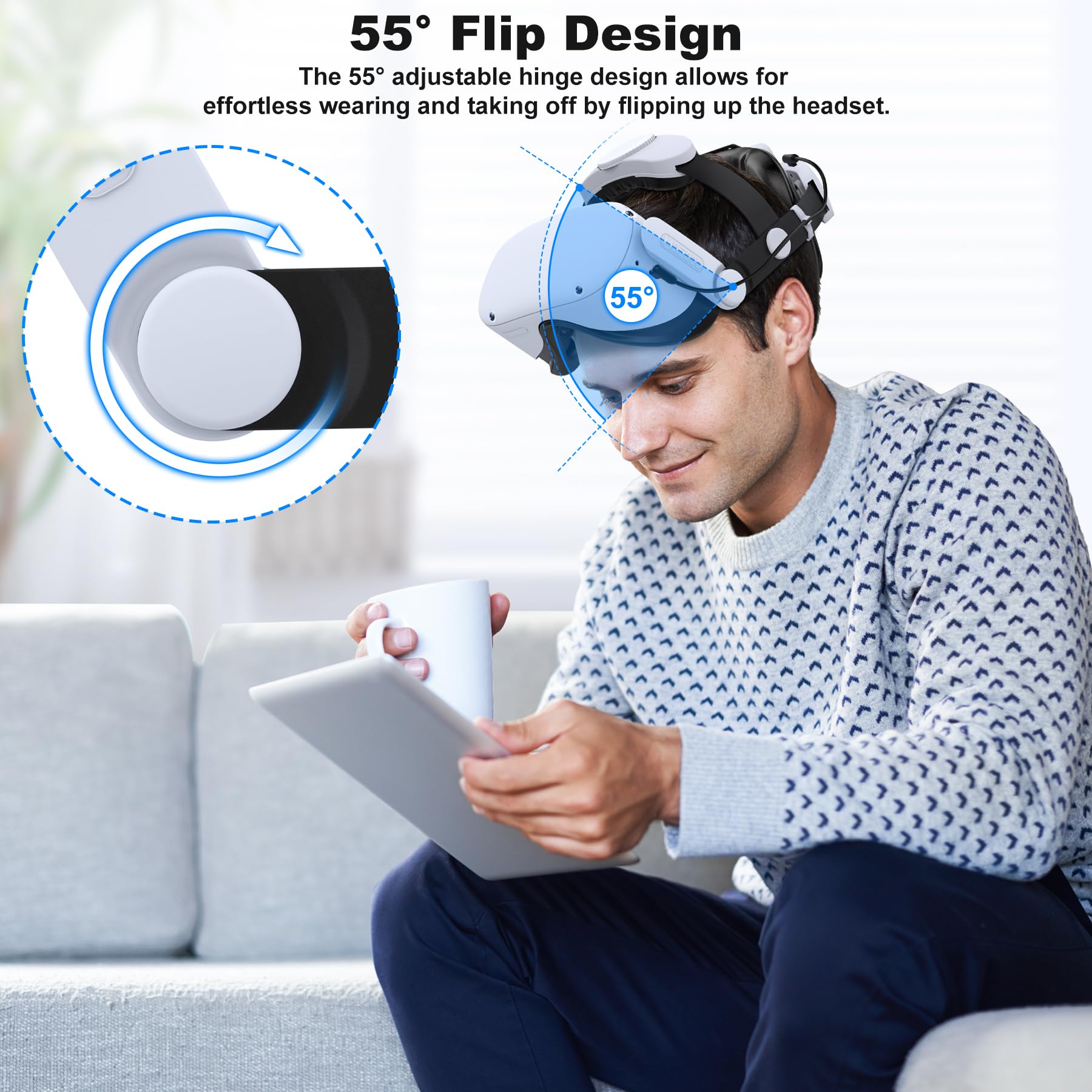 Kawaye 7500 mAh diadema de la batería para Meta Quest 3S/Quest 3/Quest 2 diadema, doble botón ajustable de la correa de élite reemplazo de la correa, VR auriculares accesorios correa de soporte
