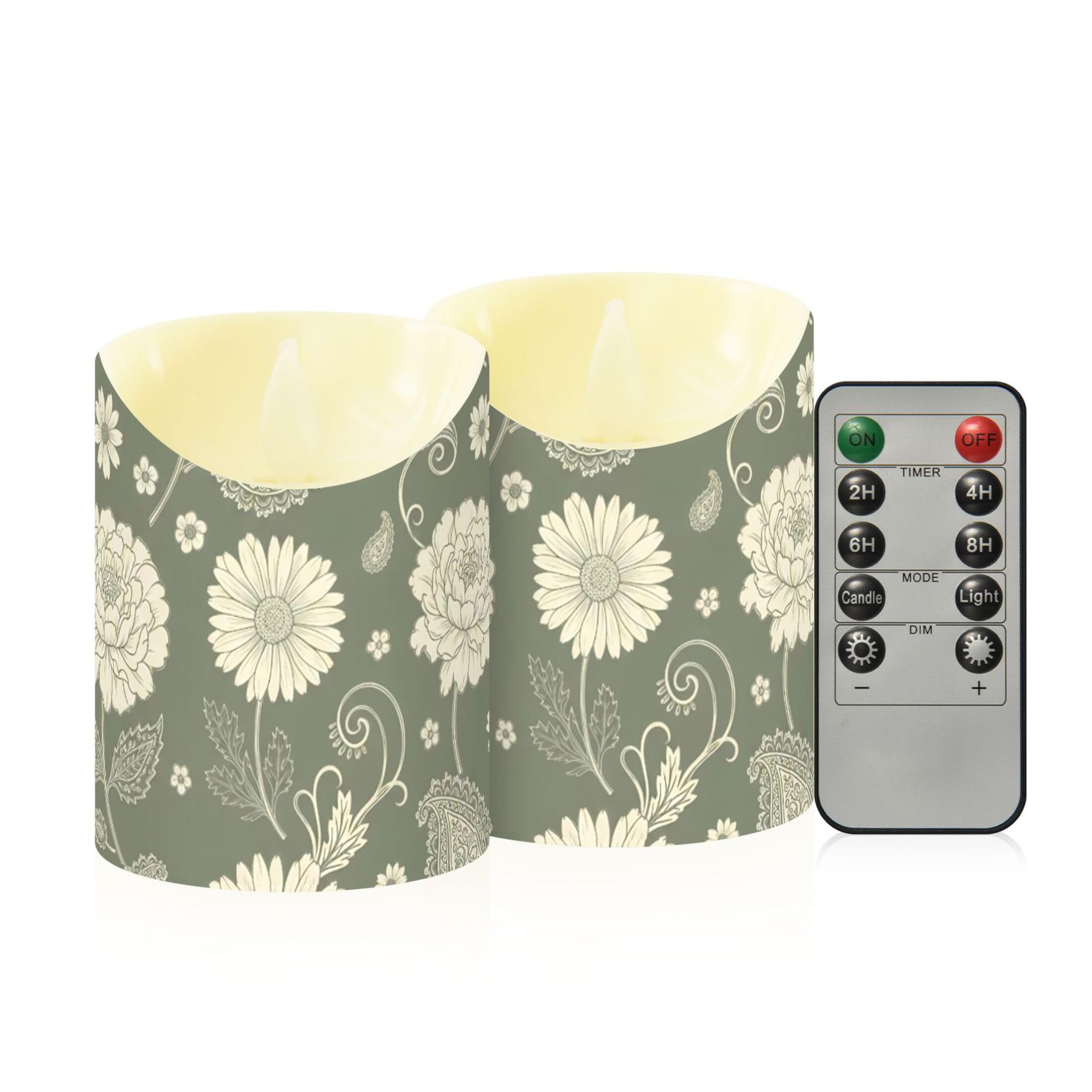 Kutsu Flameless Candles Set of 2, Battery Operated LED Flickering Candles