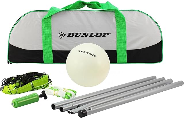 The Magic Toy Shop Dunlop Volleyball Portable Set Sports Game With Net, Ball, Nylon Carry Bag & Pump