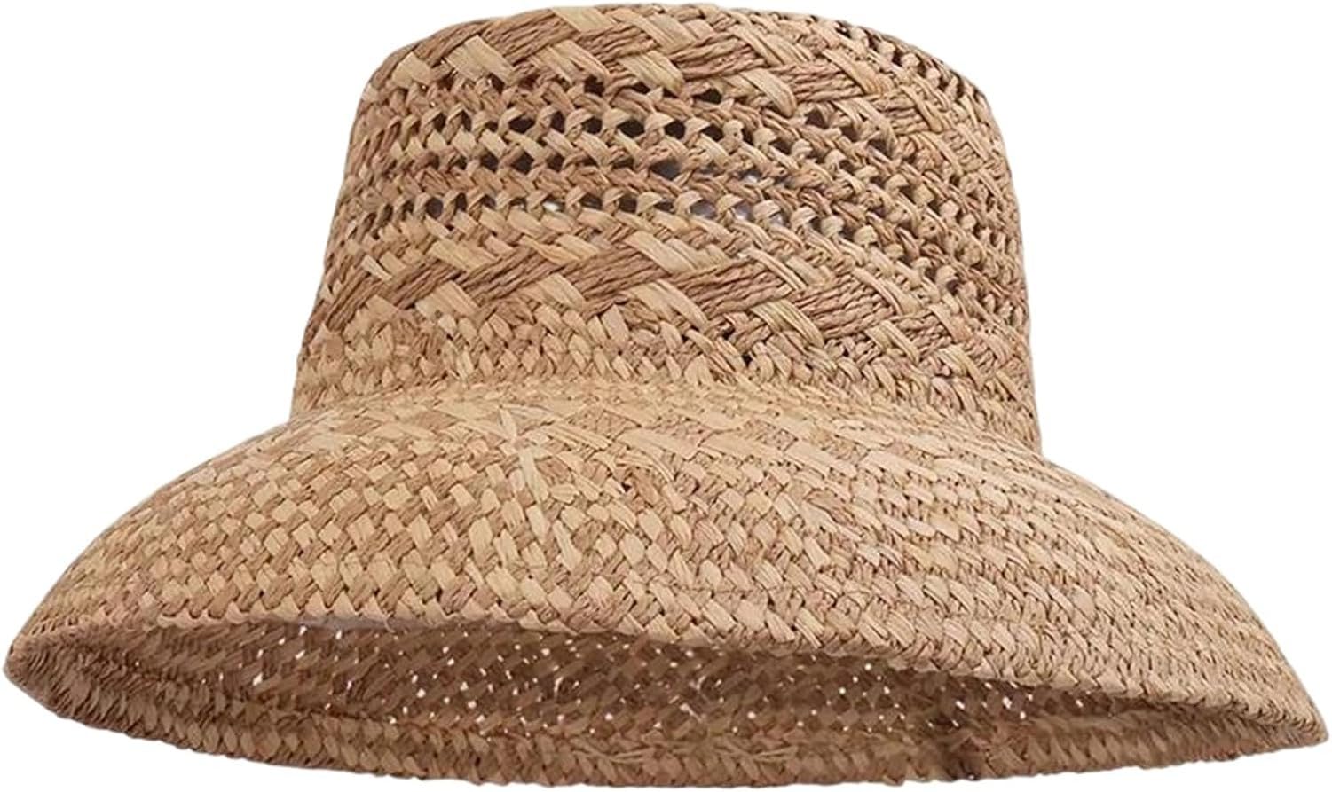 Chapeau raffia tressé main léger et respirant pour se protéger du soleil
