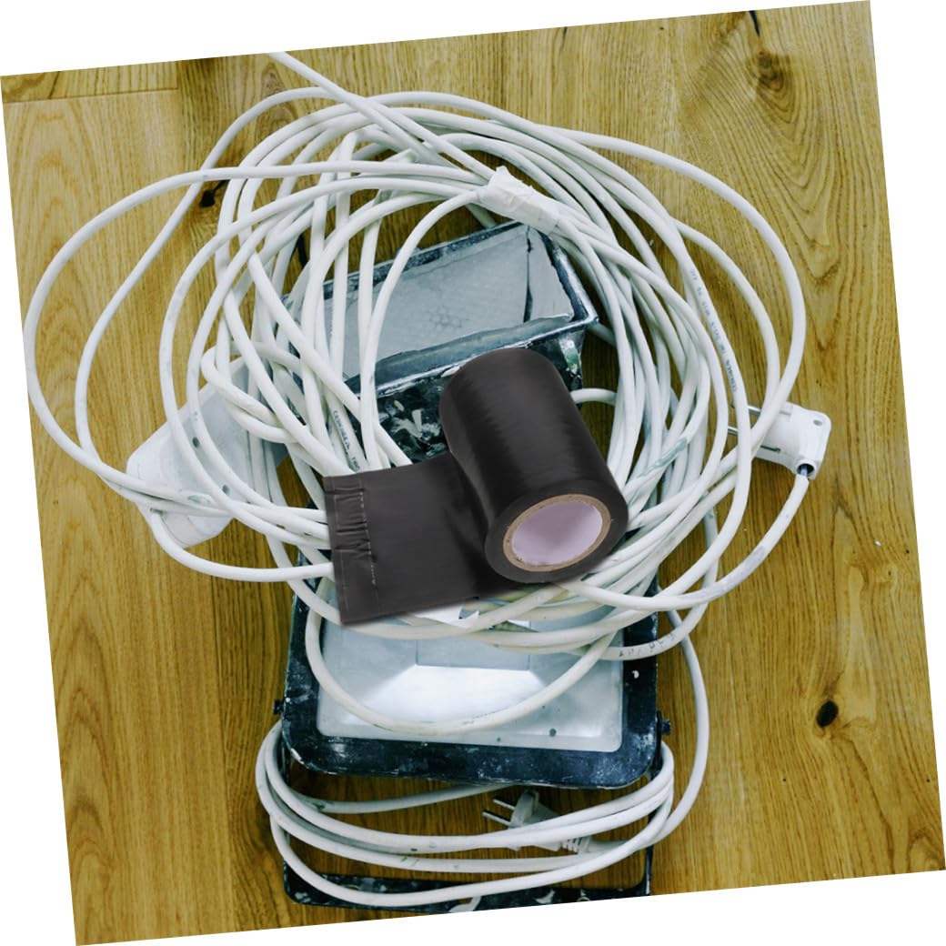Amosfun 5 Nastro isolante impermeabile nero Bianco blu riparazione nastro isolante ignifugo esterno largo nastro di cablaggio nastri di cablaggio pvc