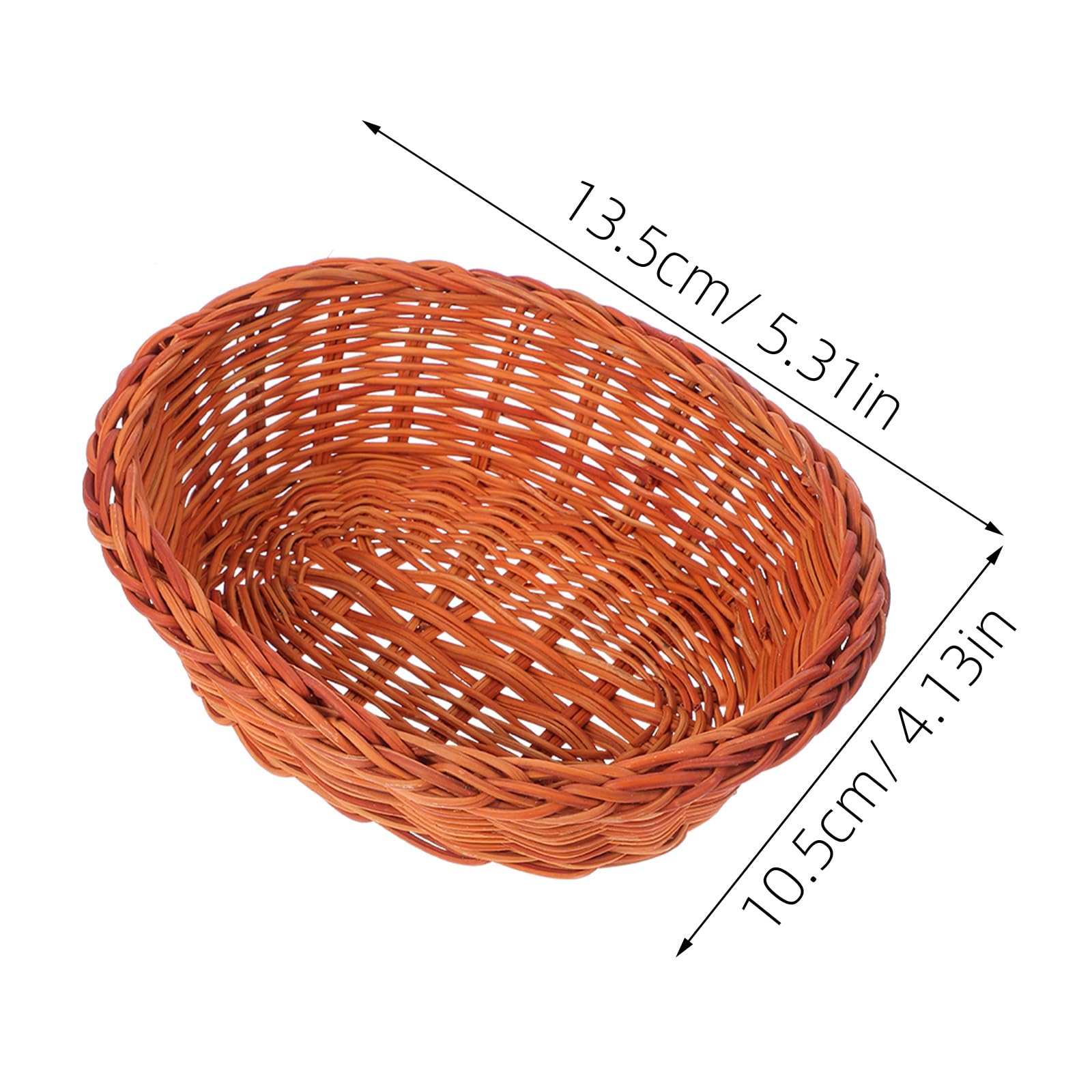 SHINEOFI 10 pezzi Cestini Intrecciati in Rattan Piccoli Ovali Contenitori Artigianali per Pane Frutta e Snack con Design Ventilato per Cucina e Casa
