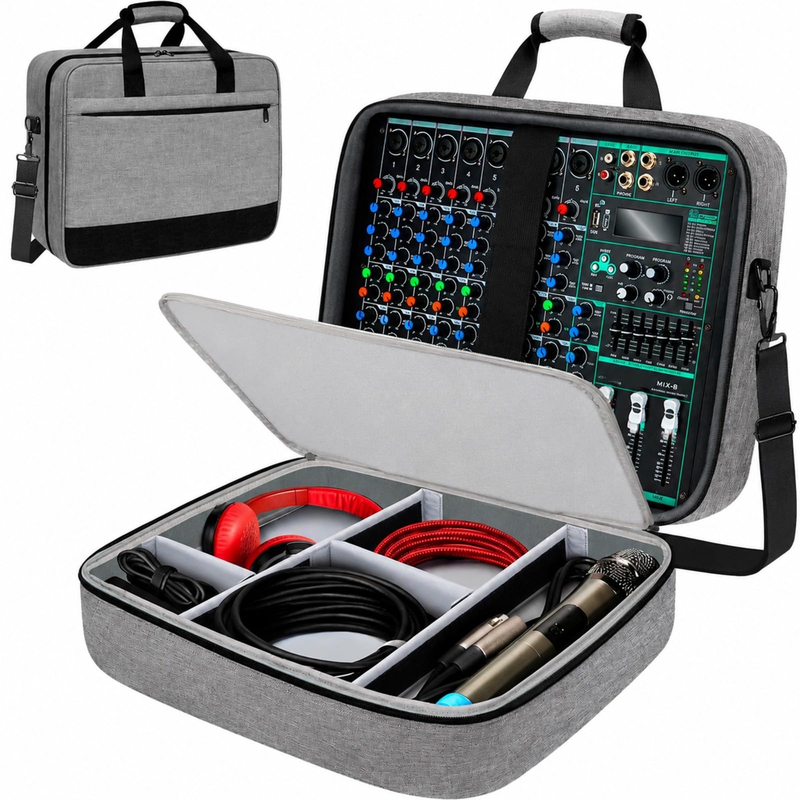 Borsa Mixer con Divisori Regolabili Imbottita Borsa Trasporto Mixer Audio Regolabile Custodia per Viaggi